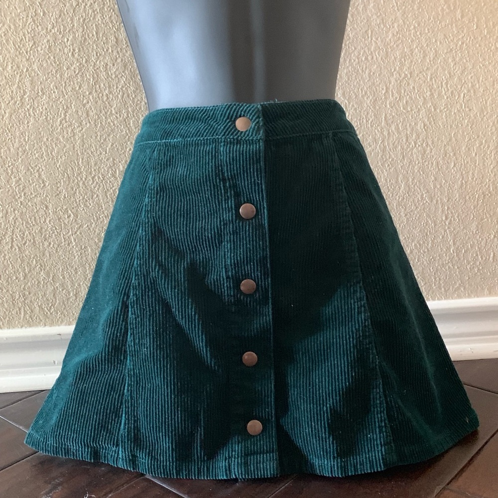 Emerald corduroy skirt